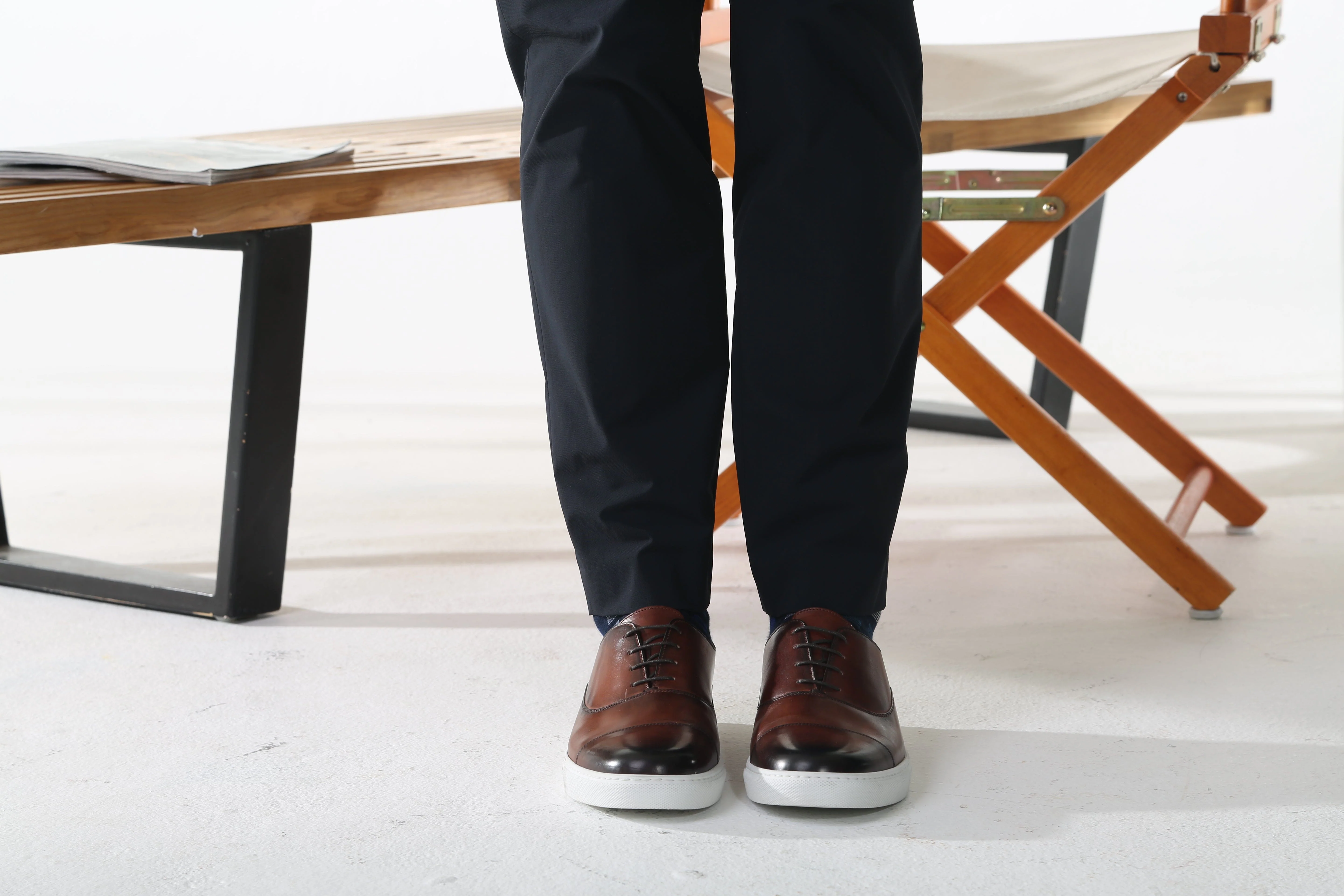 Cap Toe Oxford Sneaker In Brown Antique - Image 5