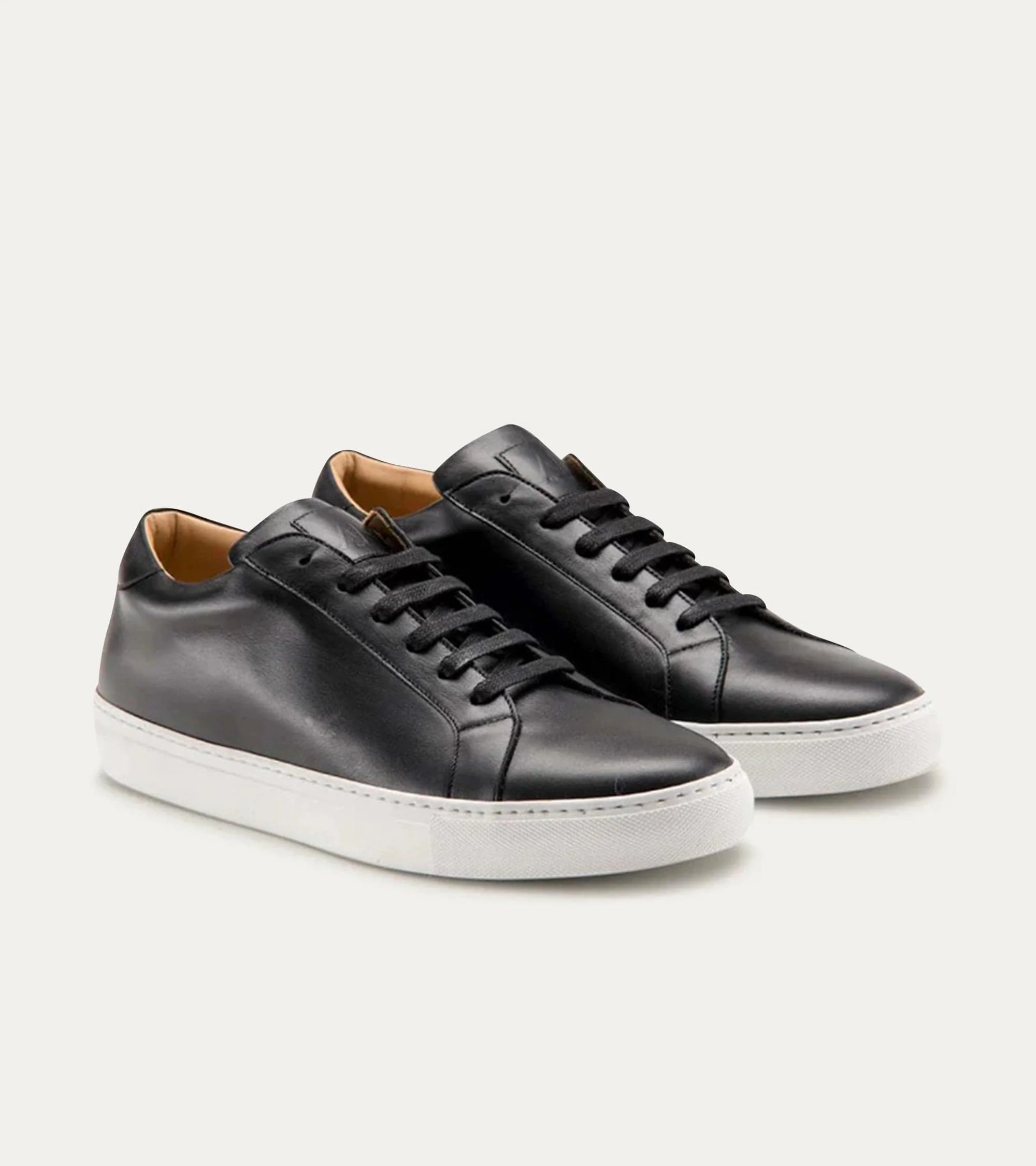 Dress Sneakers In Black With White Outsole - Image 5