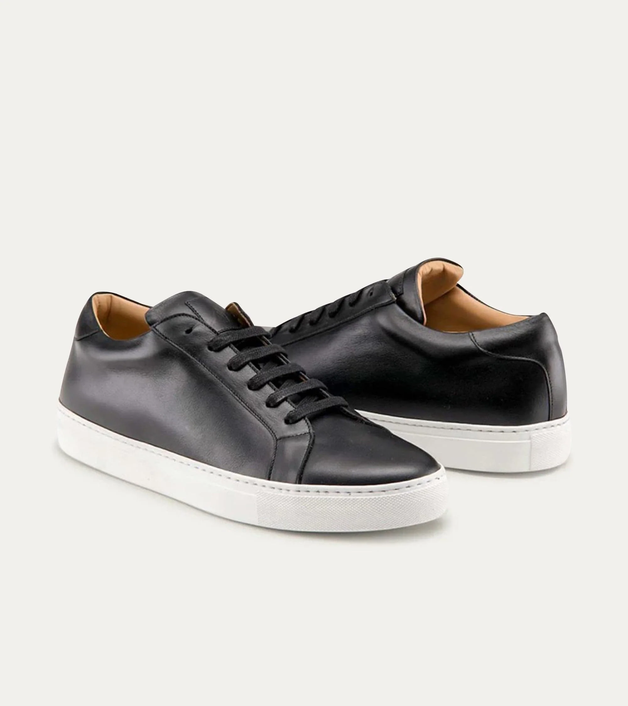 Dress Sneakers In Black With White Outsole - Image 6