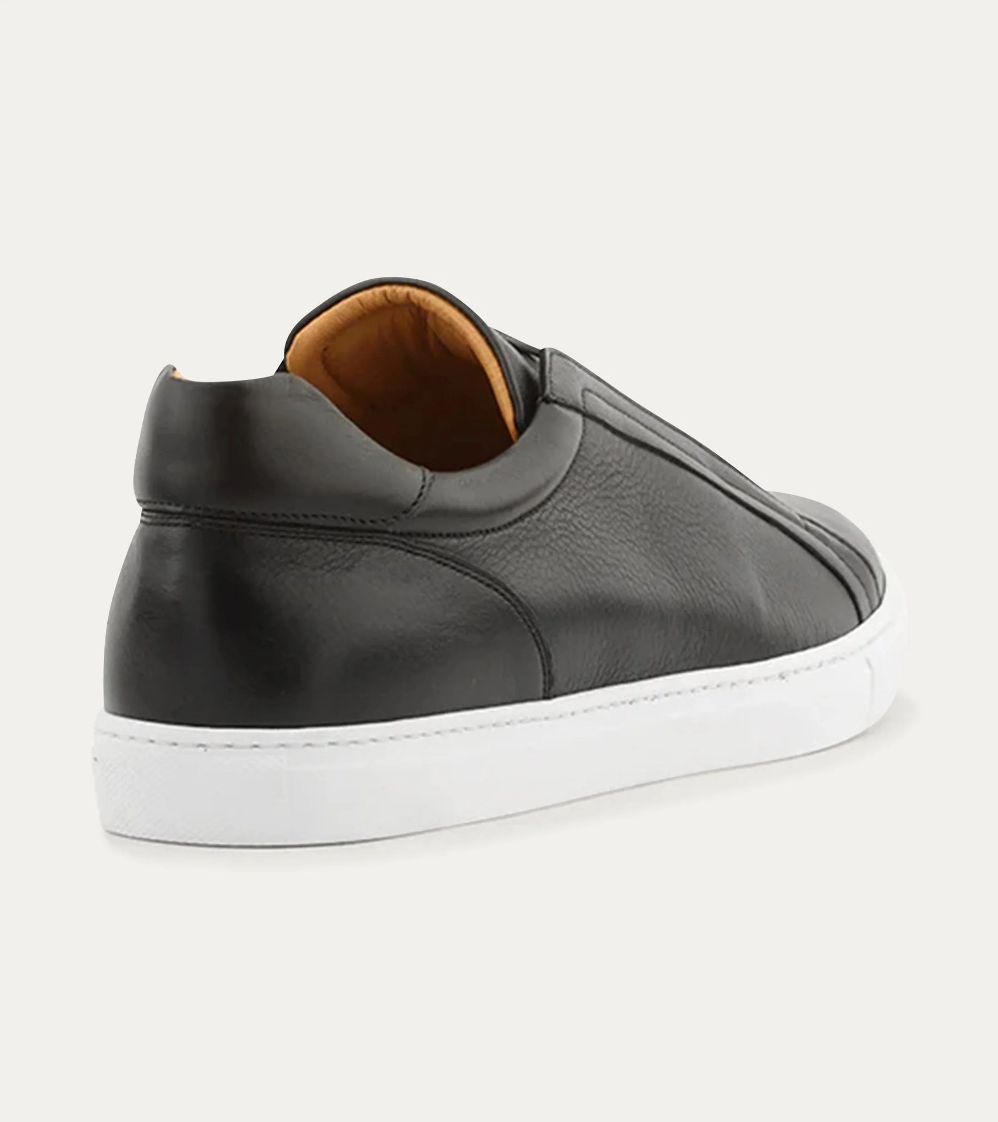 Elastic Slip On Sneaker In Black Leather - Image 3