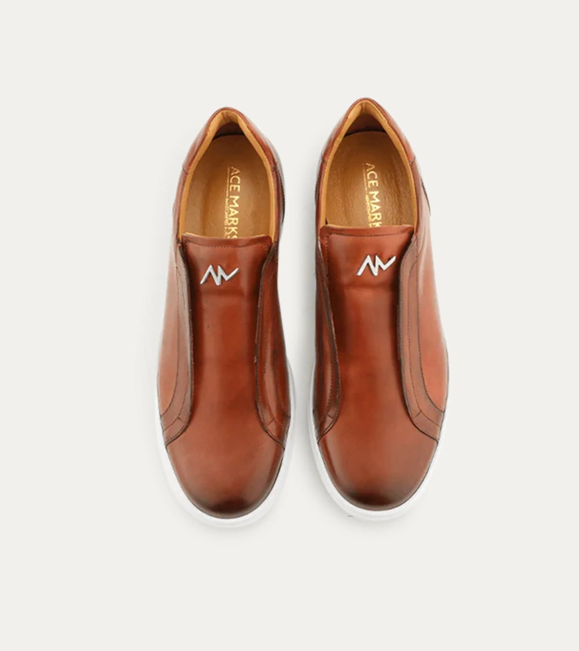 Elastic Slip On Sneaker In Cognac Nicol - Image 4