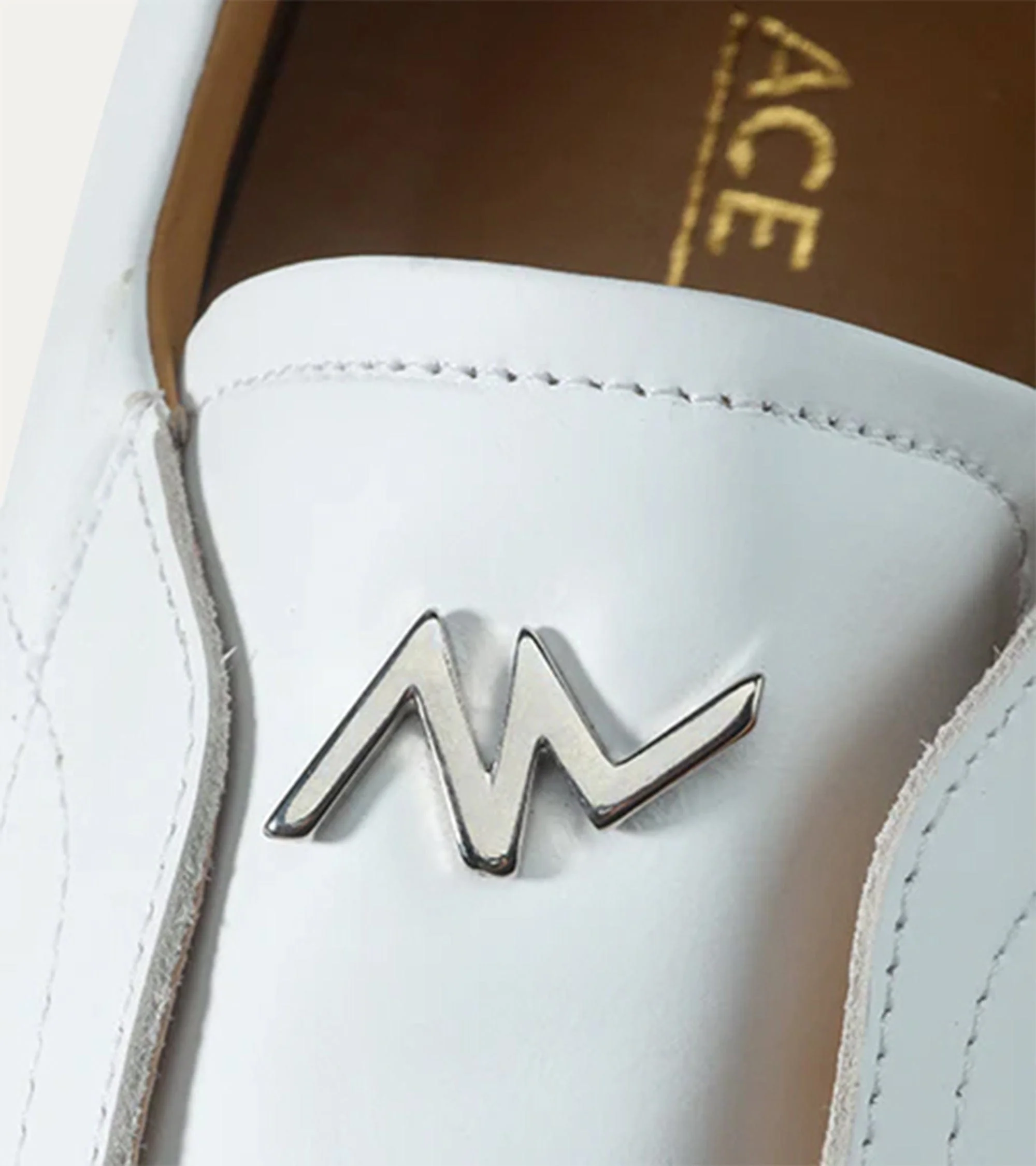 Elastic Slip On Sneaker In White Leather - Image 9