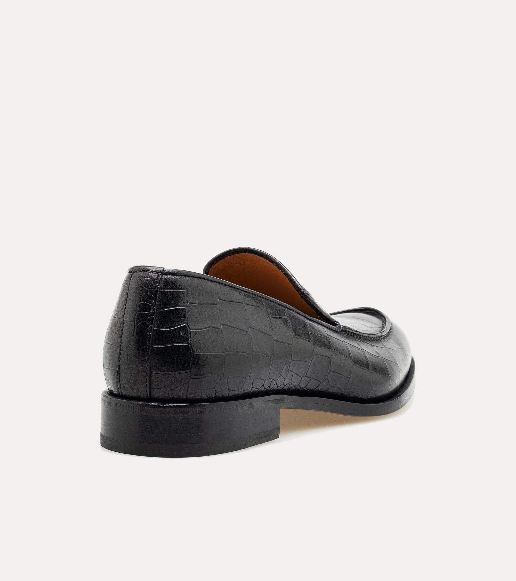 Enzo Stitch Toe Loafer in Black Croc - Image 4