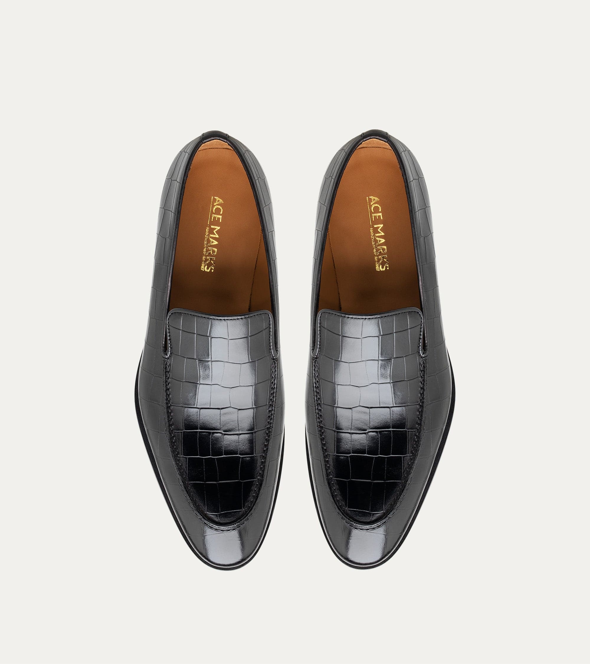 Enzo Stitch Toe Loafer in Black Croc - Image 5