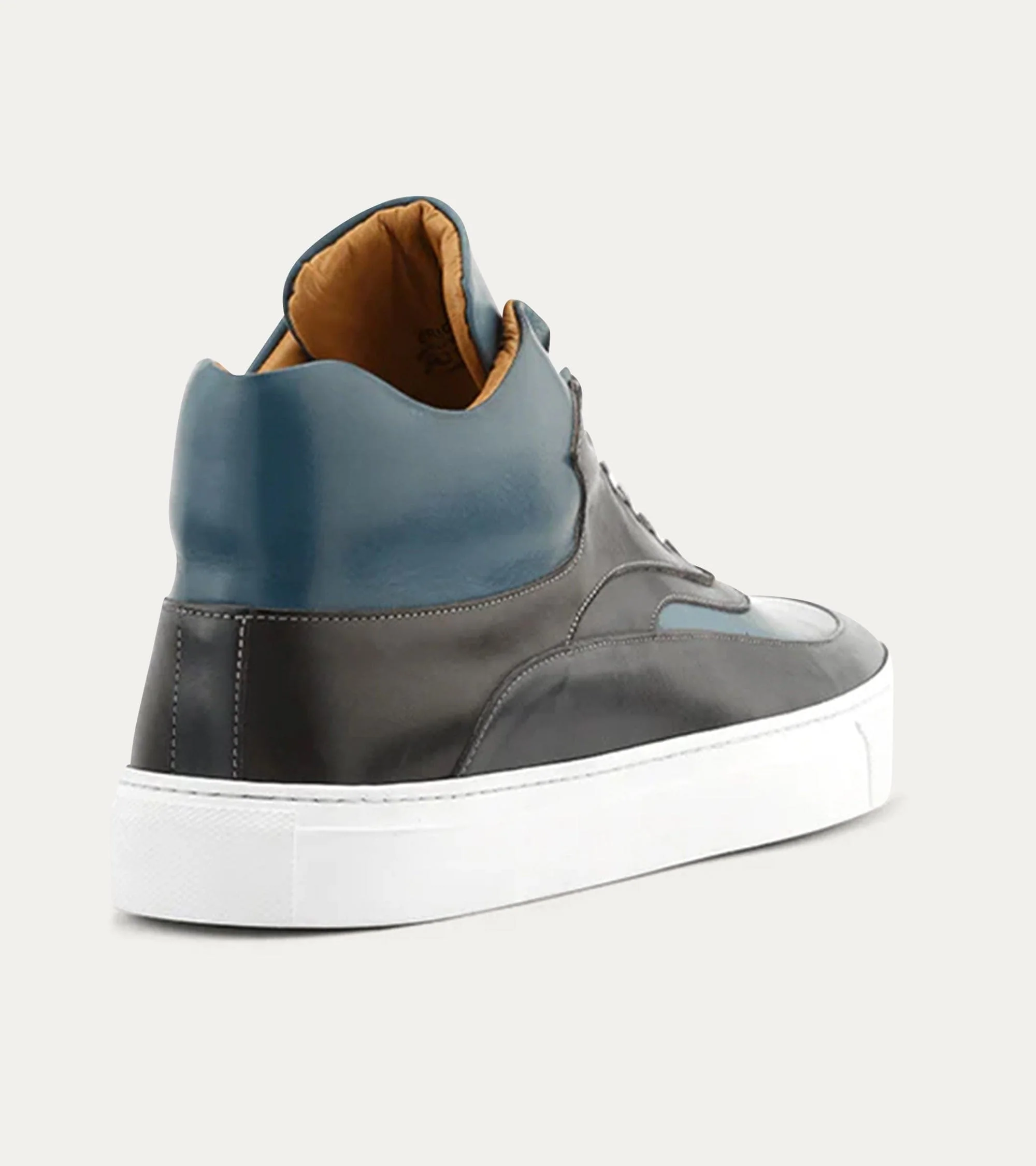High Top Sneakers In Dk Blue & Cobalt - Image 3
