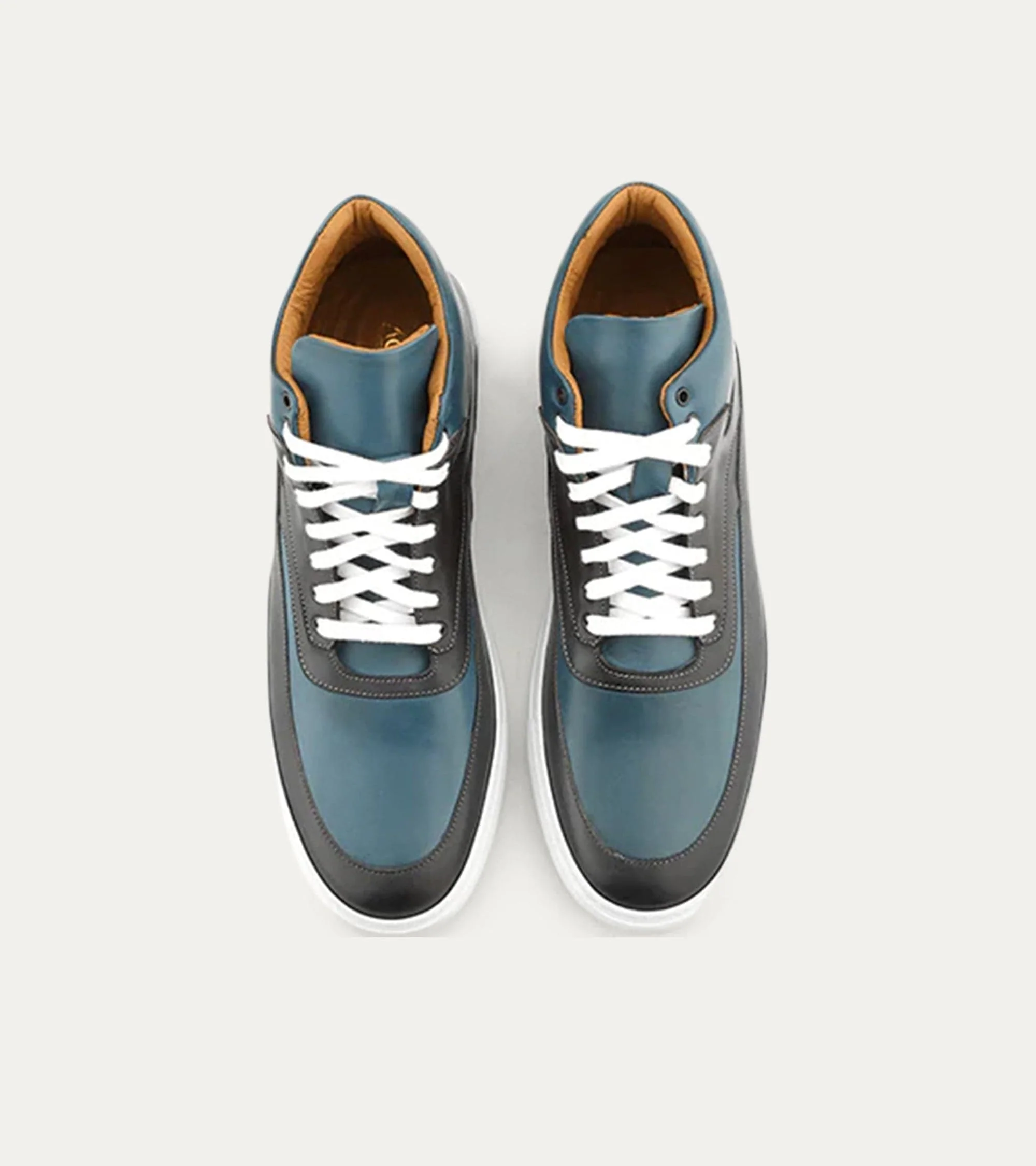 High Top Sneakers In Dk Blue & Cobalt - Image 4