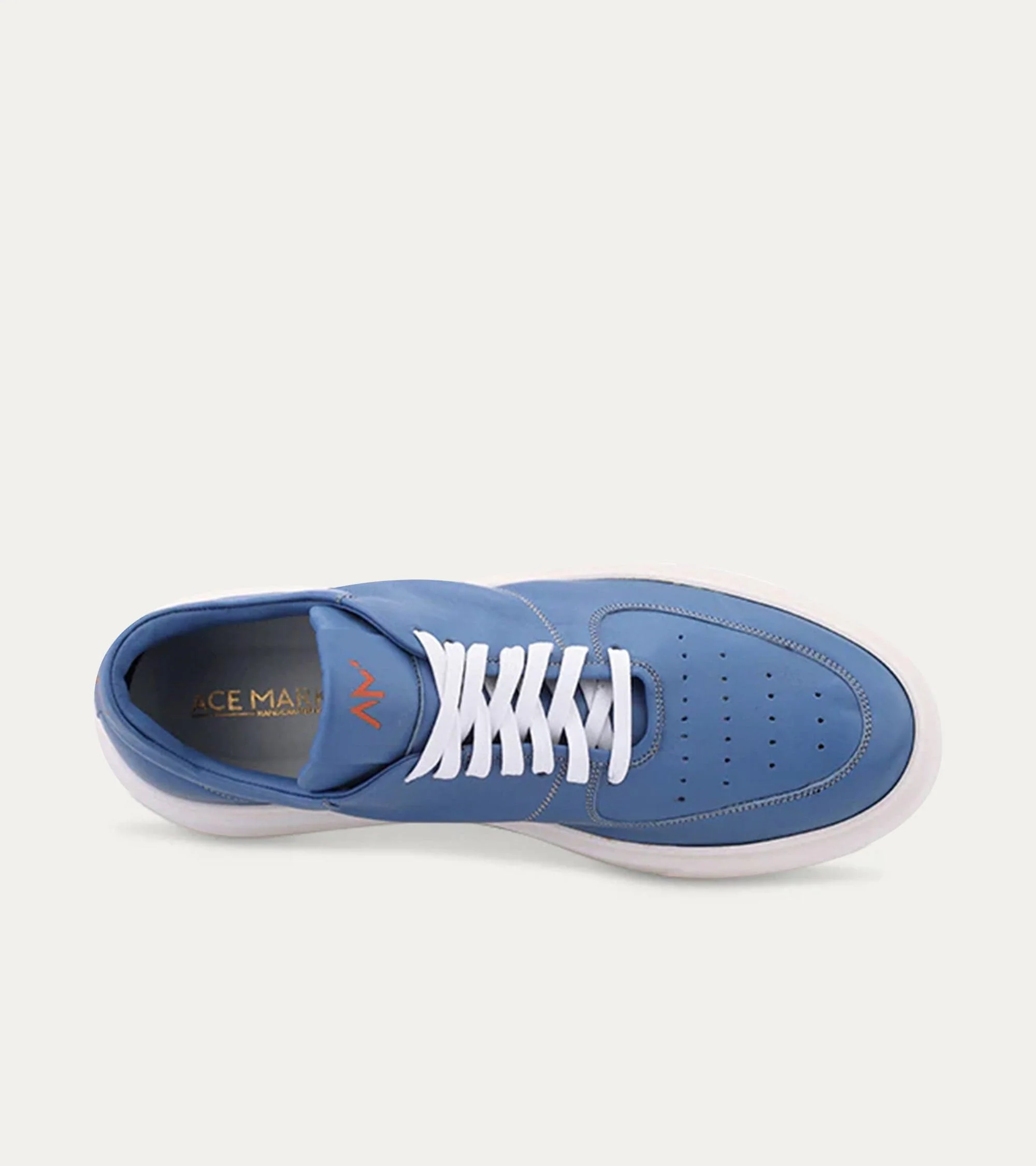 Lightweight Travel Sneaker in Blue Leather - Image 4