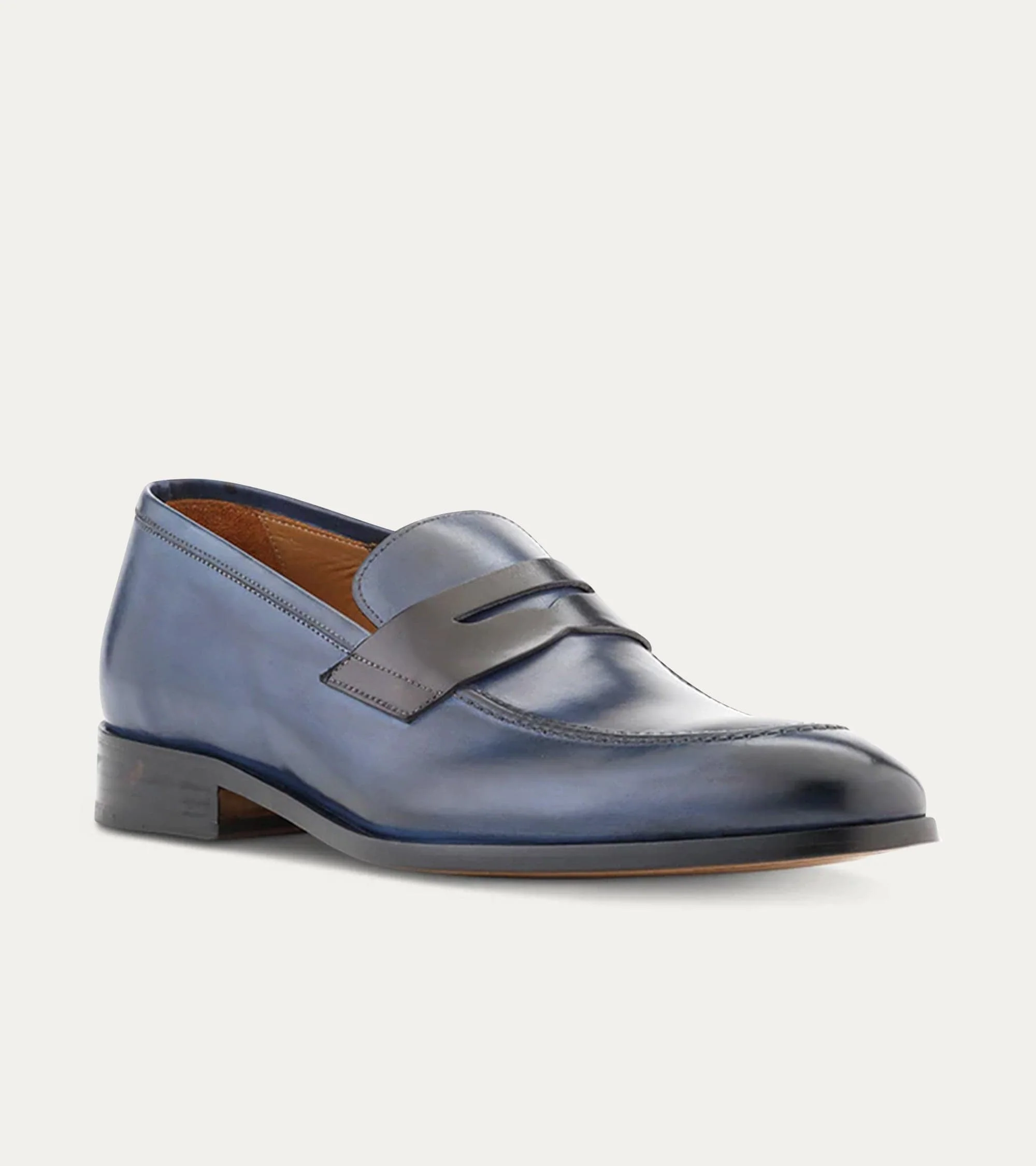 Penny Loafer Avio Antique And Black Leather - Image 3