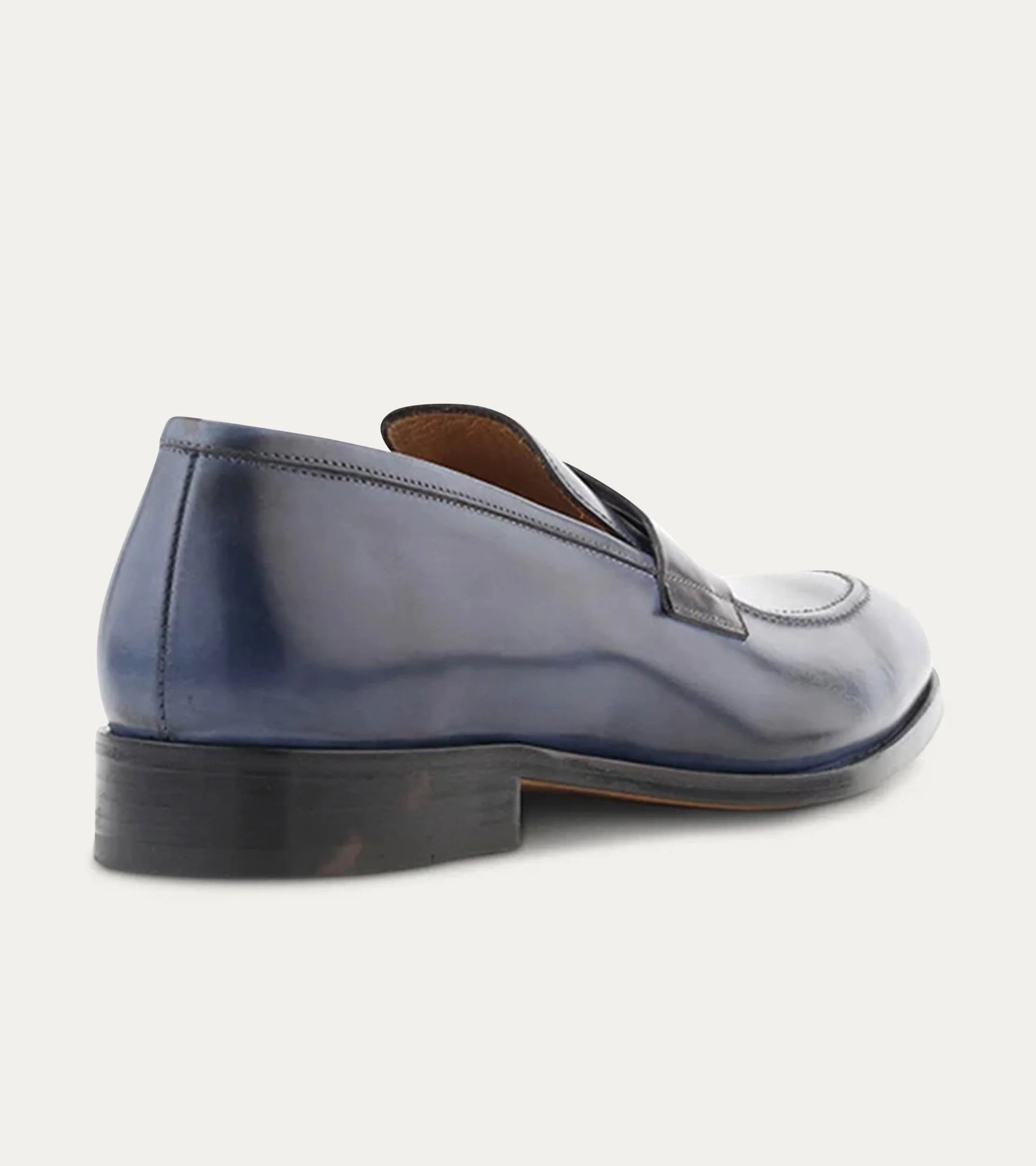 Penny Loafer Avio Antique And Black Leather - Image 4