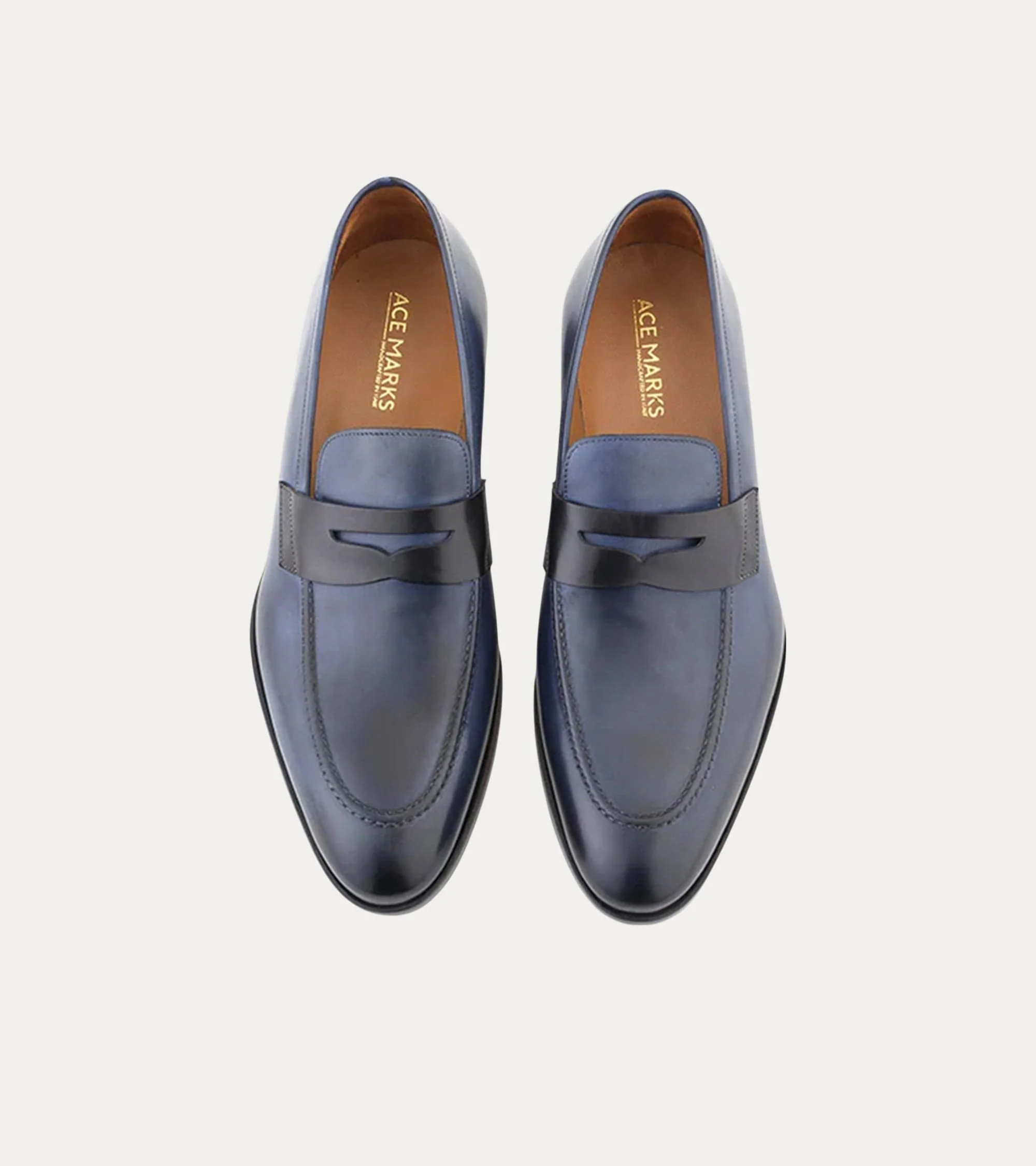 Penny Loafer Avio Antique And Black Leather - Image 6