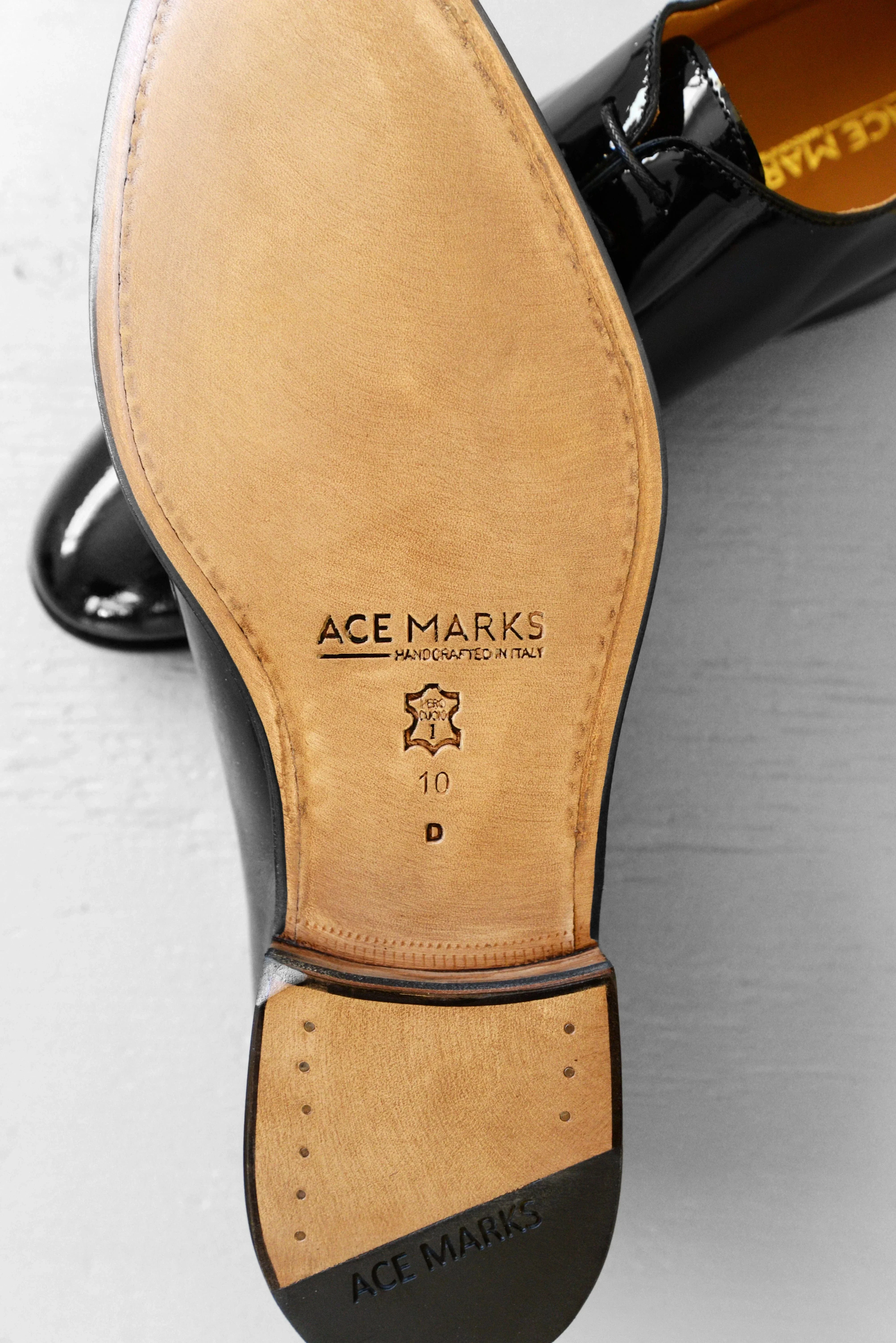 Wholecut Oxford Plain Toe Black Patent - Image 7